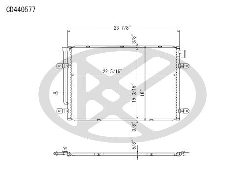 Koyorad A/C Condenser top view frsport CD440577