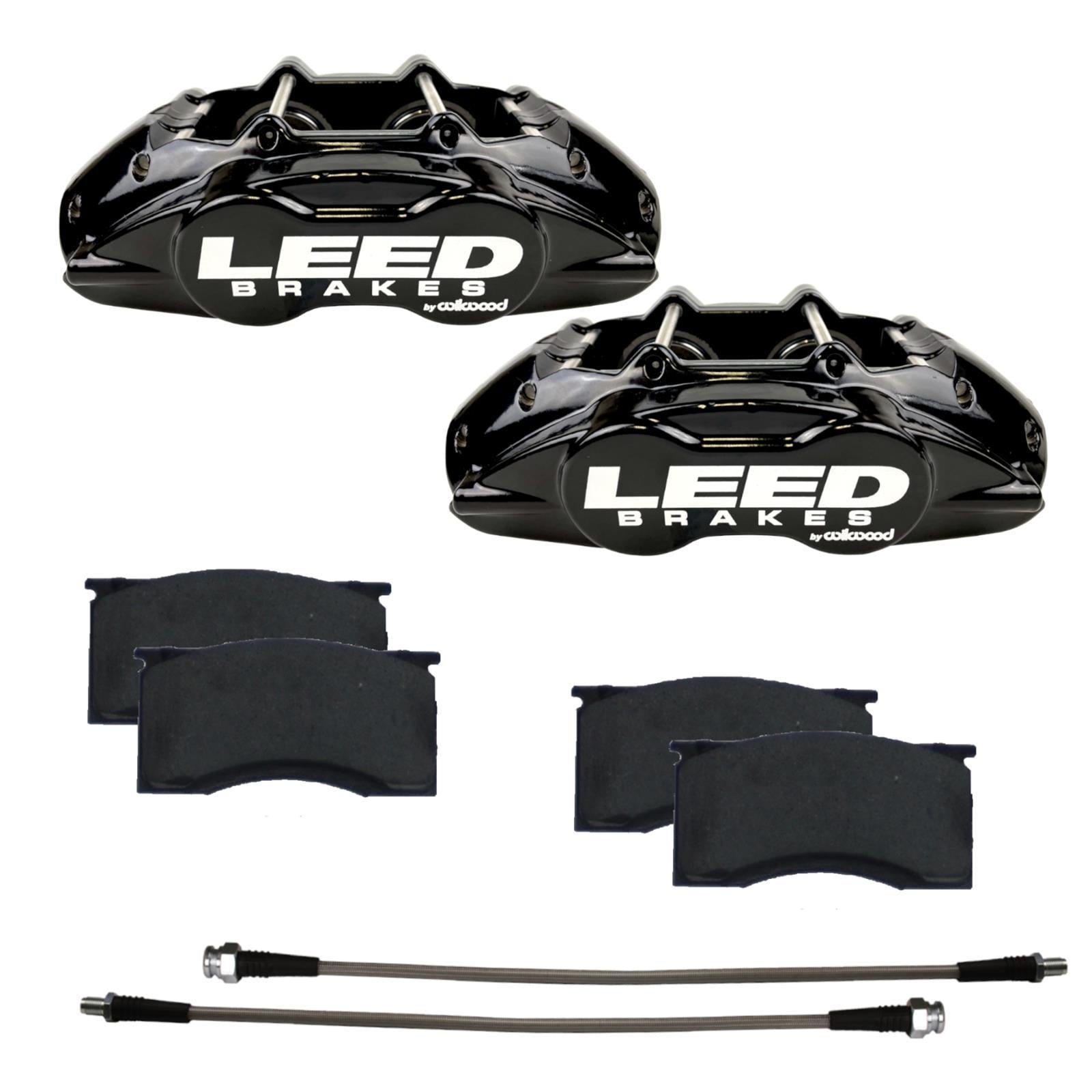 Leed Brakes 64-67 Mustang Brake Caliper/Pad Kit Black Brake Systems And Components Disc Brake Calipers main image