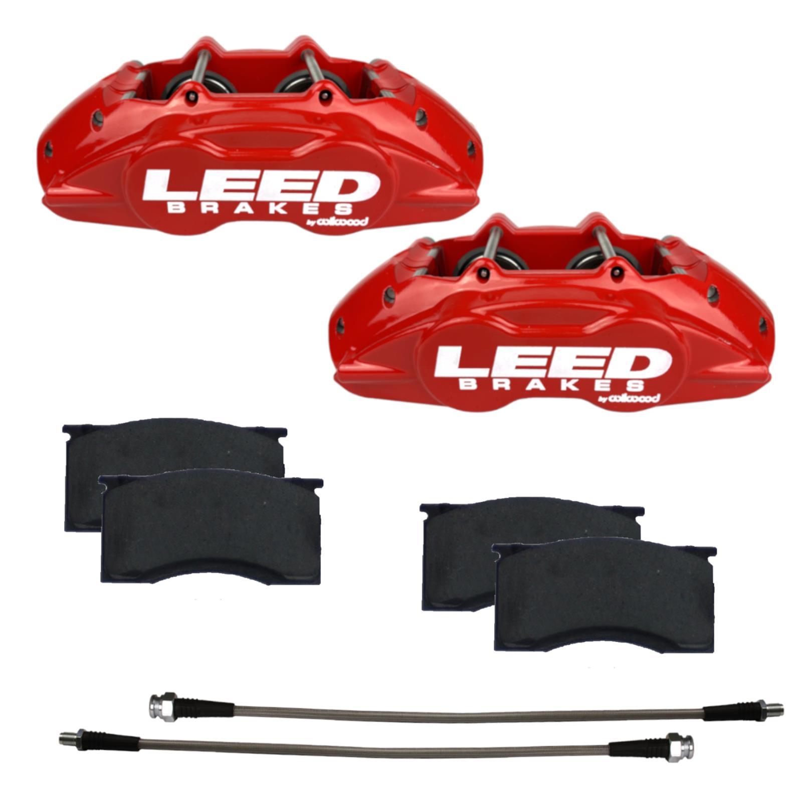 Leed Brakes 64-67 Mustang Brake Caliper/Pad Kit Red Brake Systems And Components Disc Brake Calipers main image