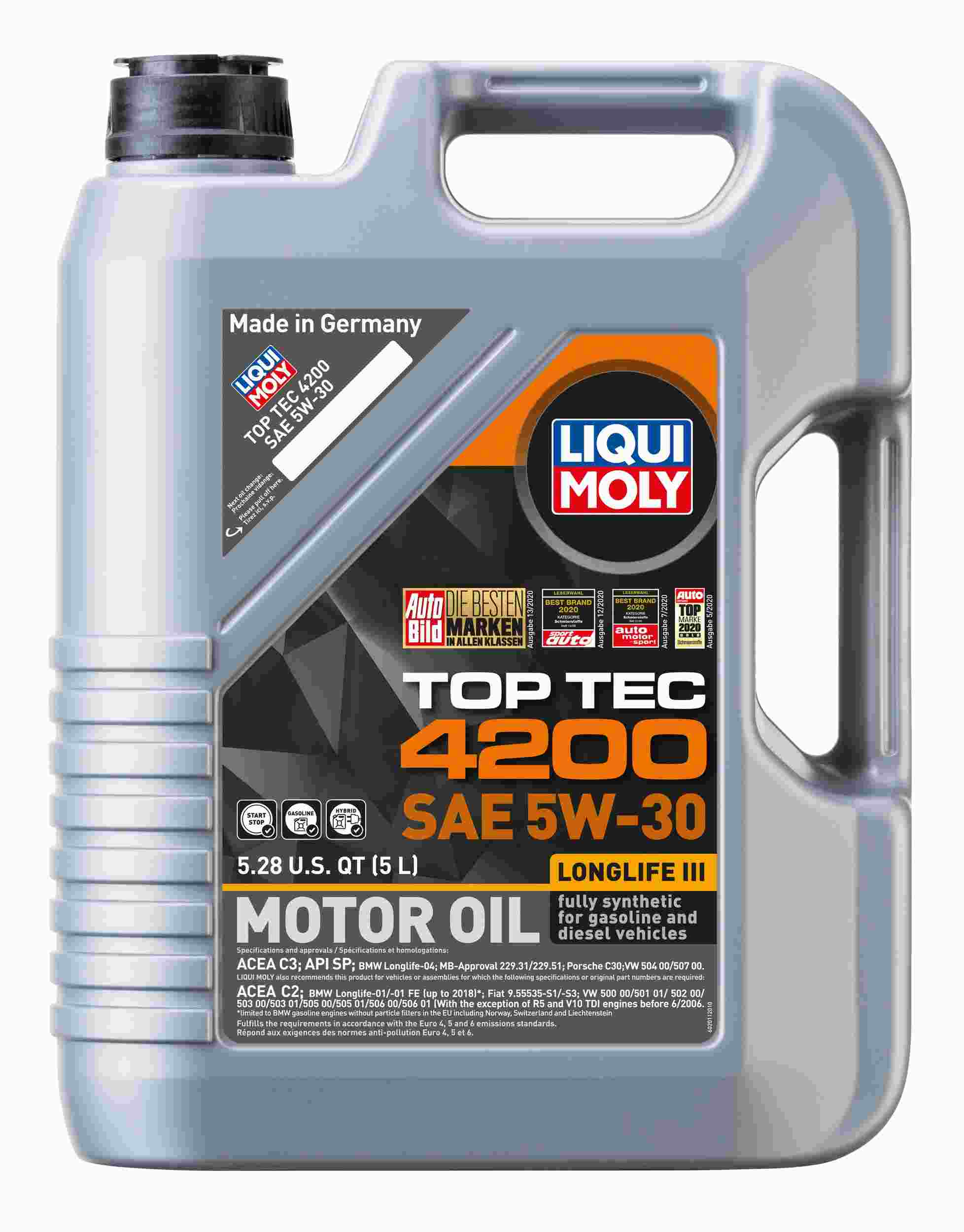 LiquiMoly Liqui Moly 5W30 Full Synthetic TopTec 4200 Engine Oil 5 Liters