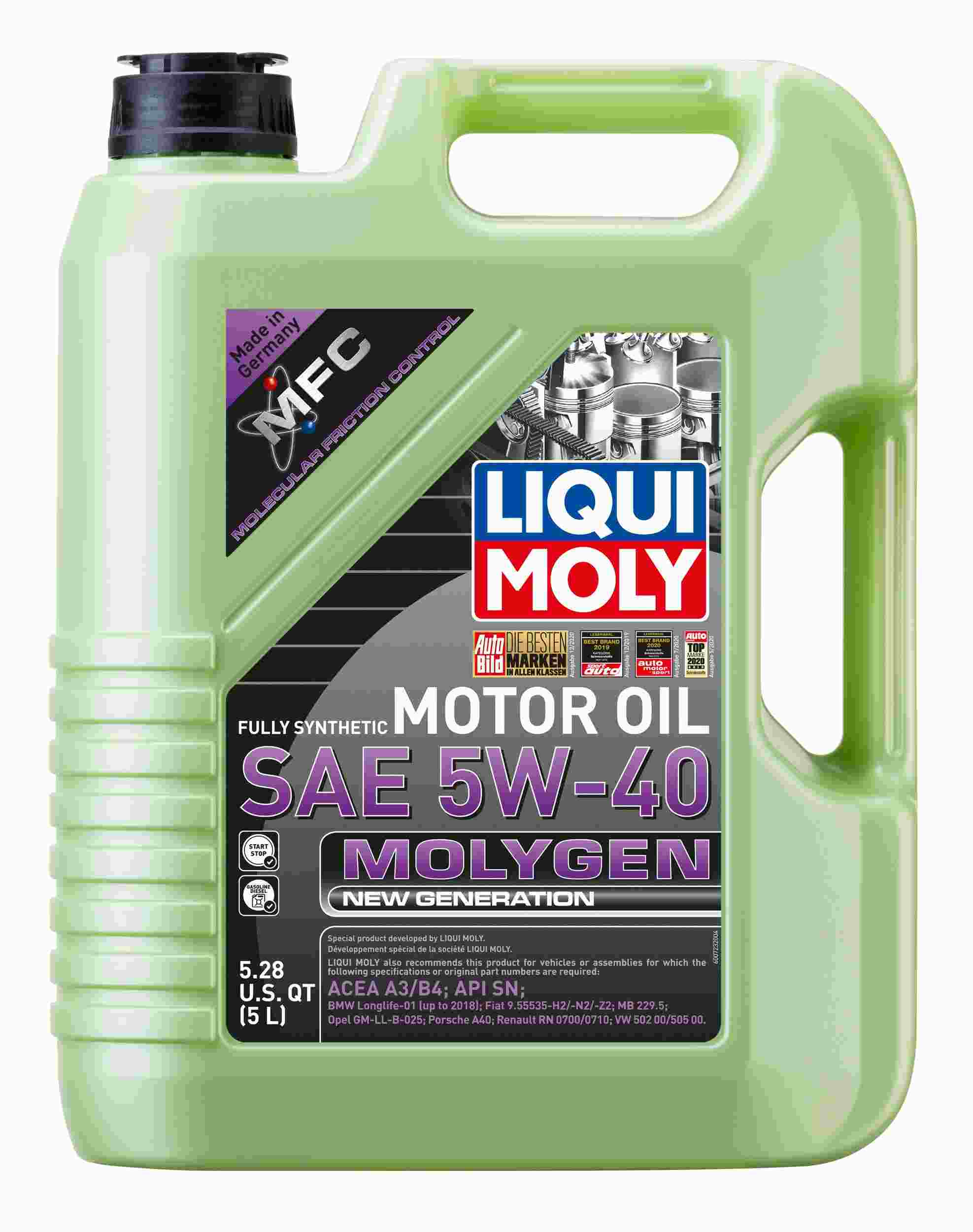 LIQUI MOLY 5L Molygen New Generation Motor Oil 5W-40 20232