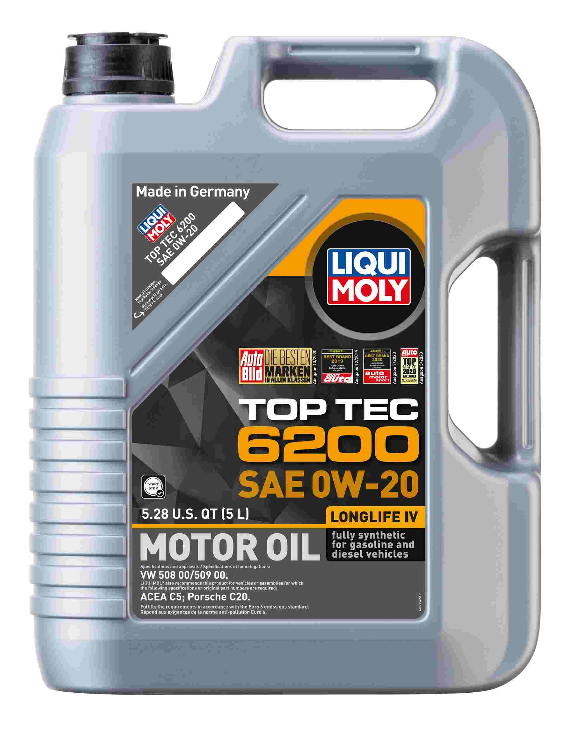 LIQUI MOLY 5L Top Tec 6200 Motor Oil 0W20 20238