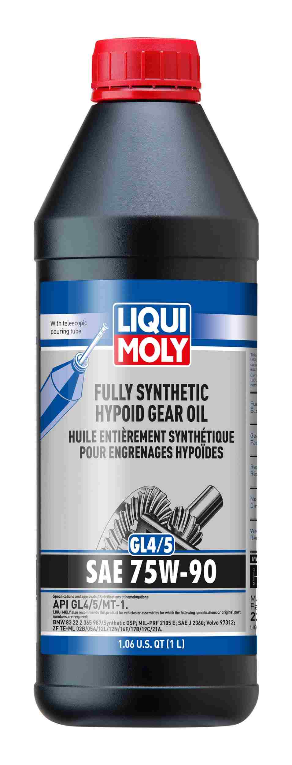 LIQUI MOLY 1L Fully Synthetic Hypoid Gear Oil (GL4/5) 75W90 22090