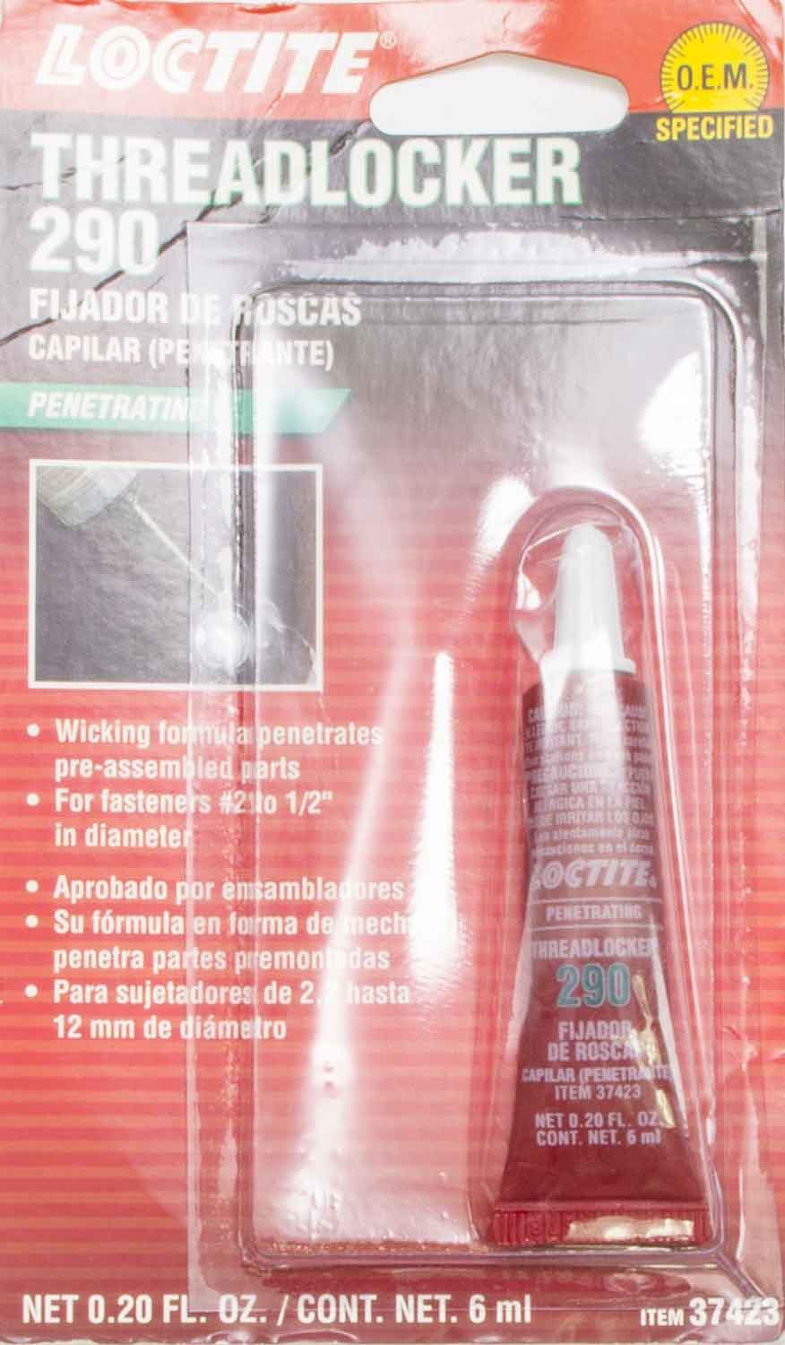 Loctite Threadlocker 290 Wicking Green 6ml/.20oz Sealers, Gasket Makers and Glues Thread Locking Compounds main image