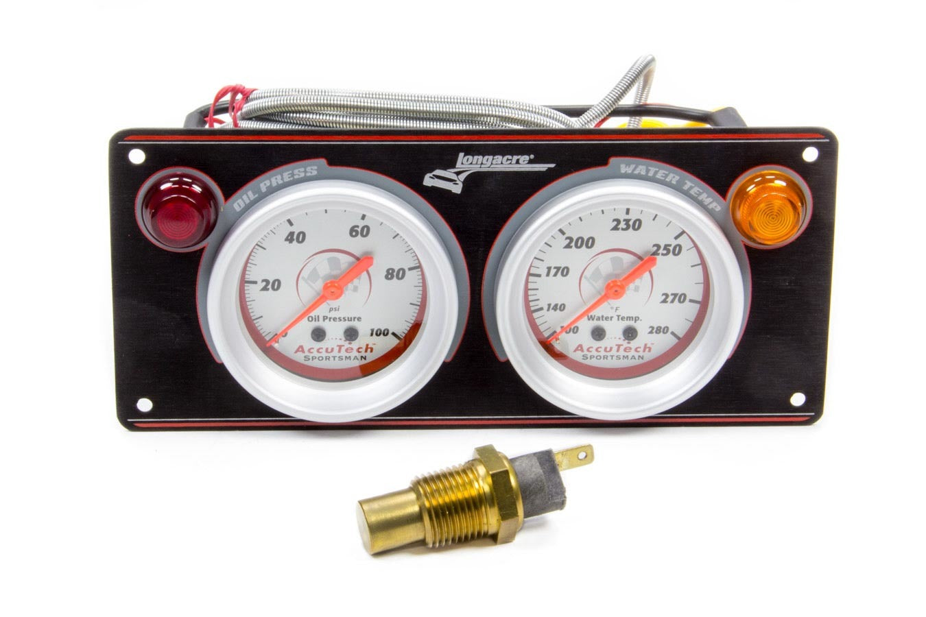 Longacre 2 Gauge Panel Sportsman Black WT/OP Gauge Kits Analog Gauge Kits main image