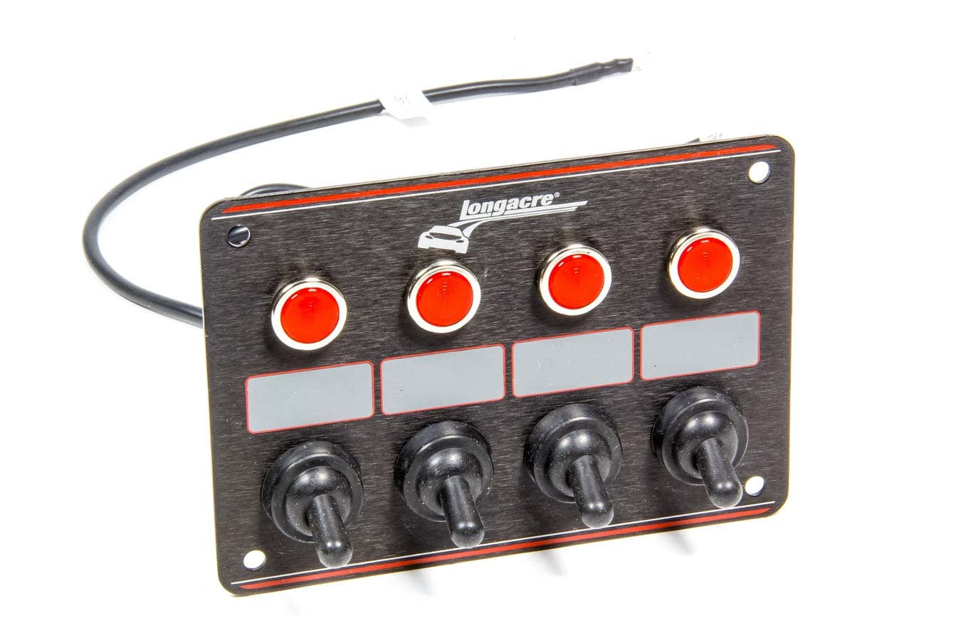 Longacre Accessory Panel Black 4 Switch w/Pilot Light Wiring Components Electrical Switch Panels and Components main image