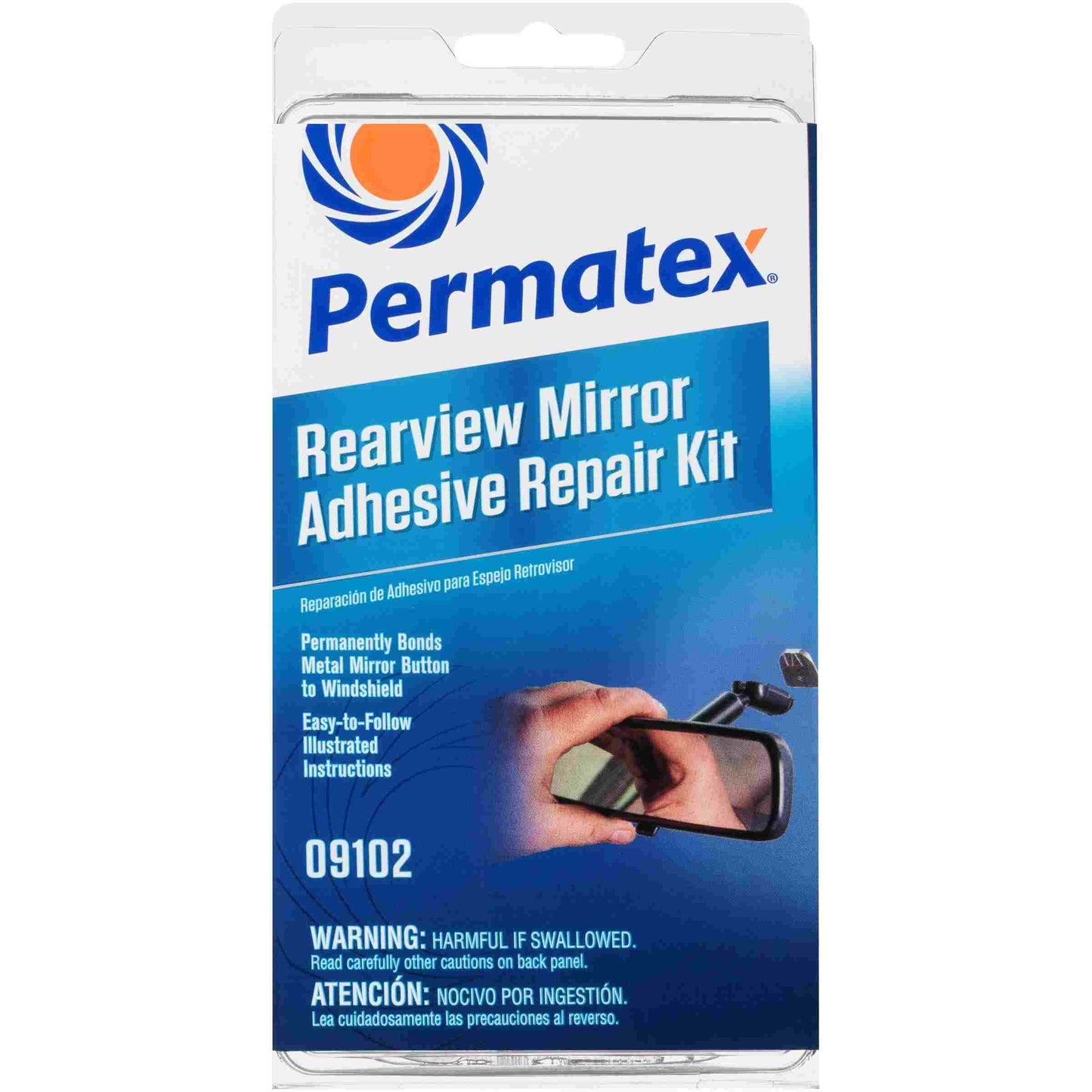 Permatex Rearview Mirror Repair Kit, clamshell kit , Each