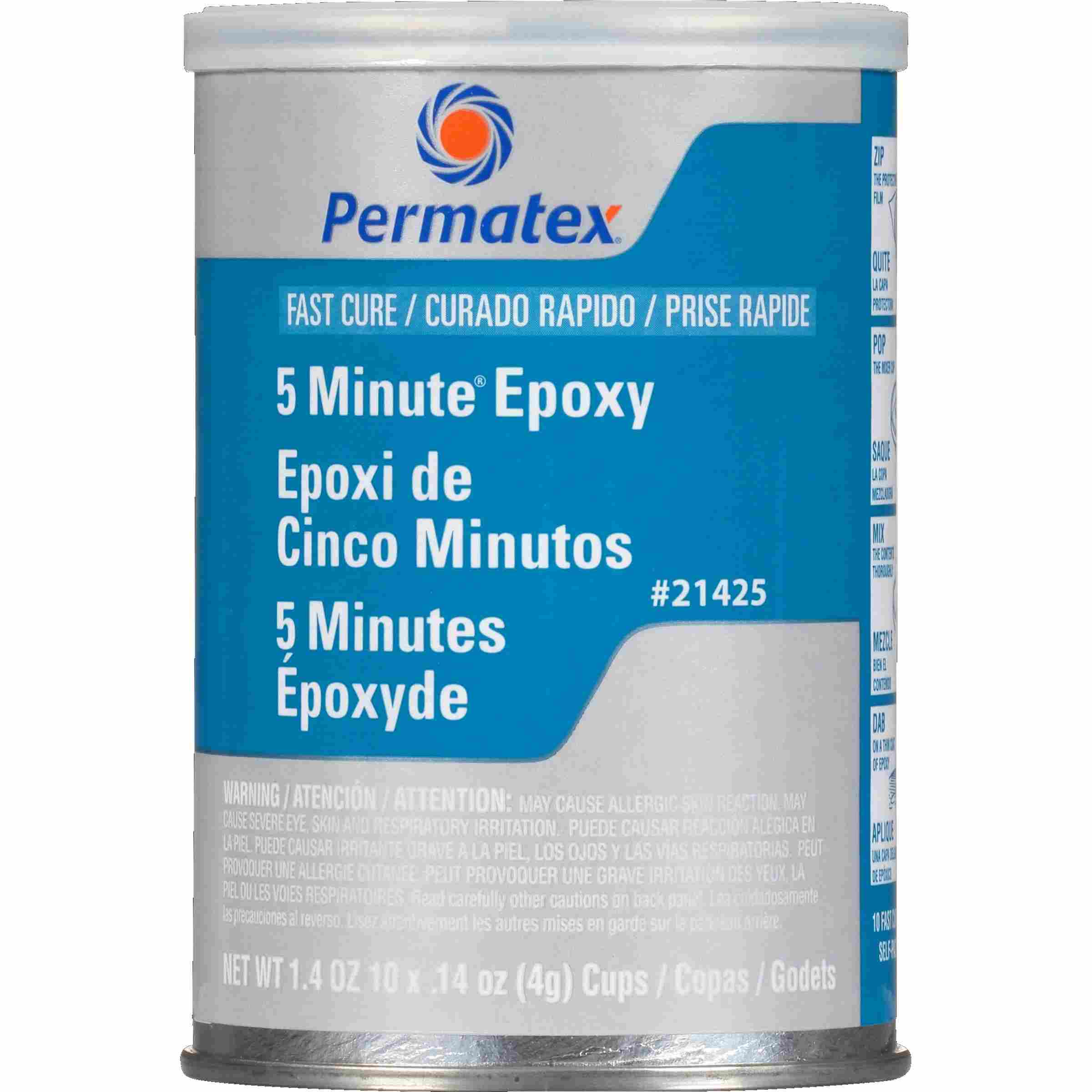 Permatex Fast Cure Epoxy (pre-measured mixer cups), 1 can of 10 - 4 g