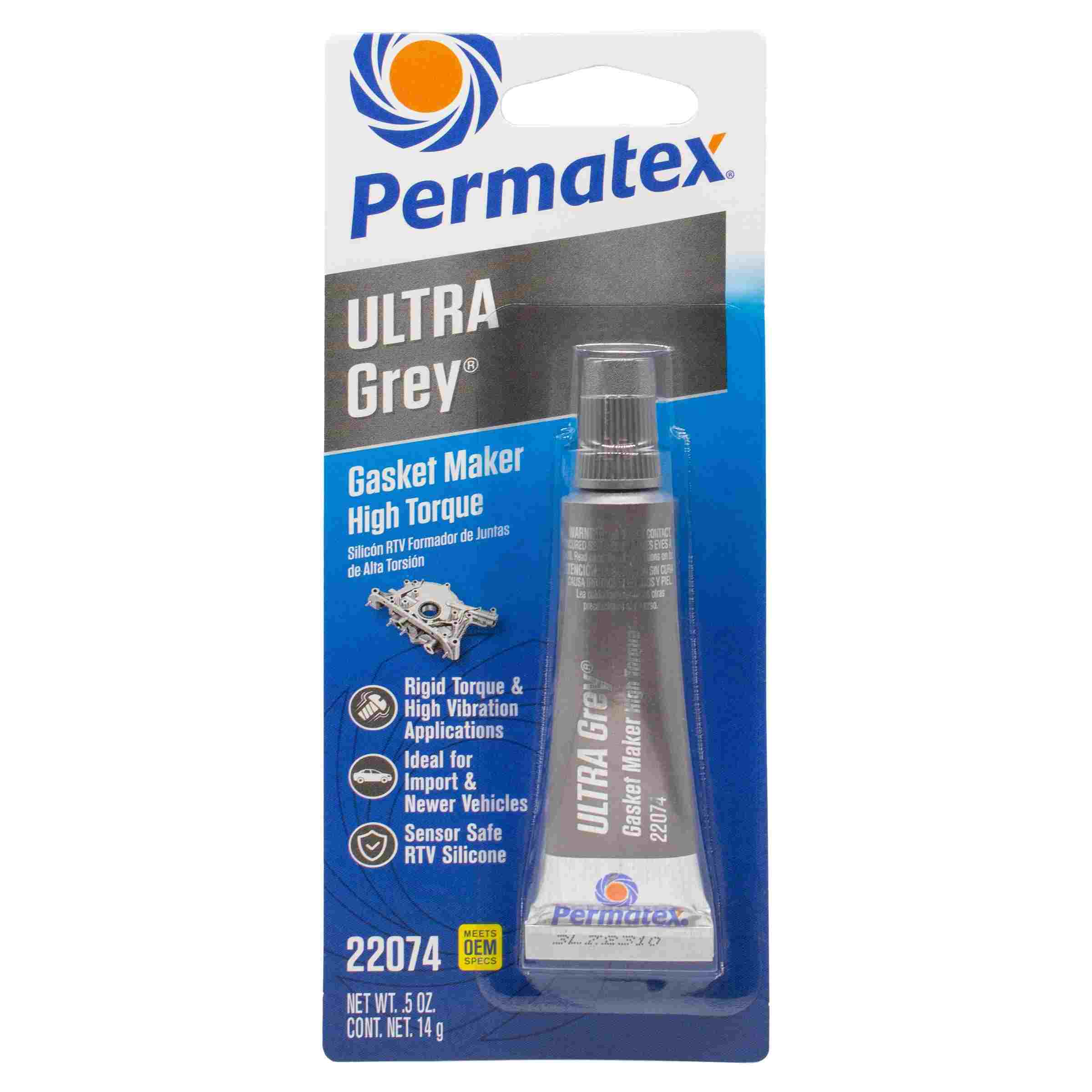 Permatex Ultra Gey Gasket Maker, 0.5oz tube carded,