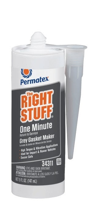 Permatex THE RIGHT STUFF - GREY Instant Rubber Gasket Maker, 5 oz cart