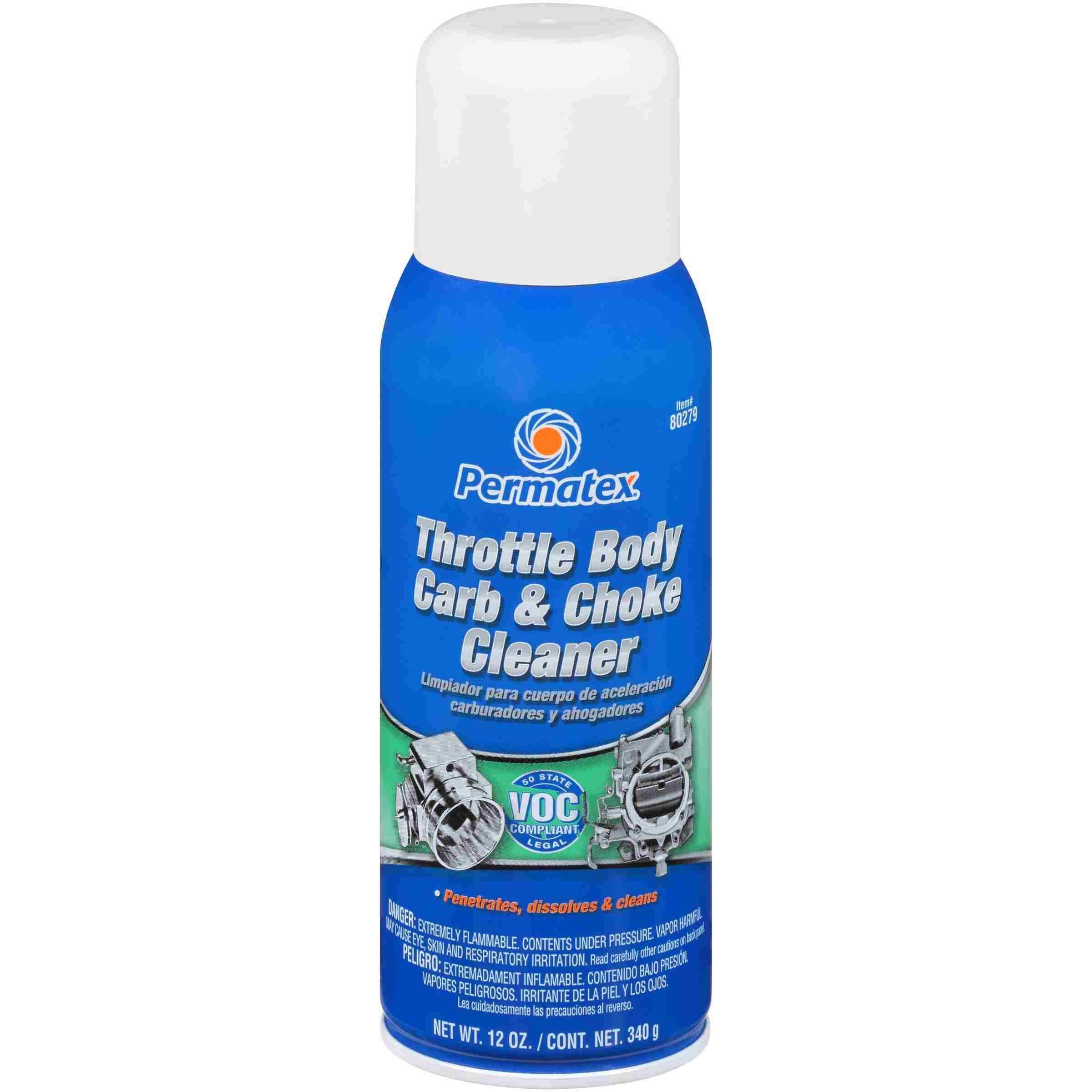 Permatex Throttle Body, Carb & Choke Cleaner, 12 oz net aerosol can