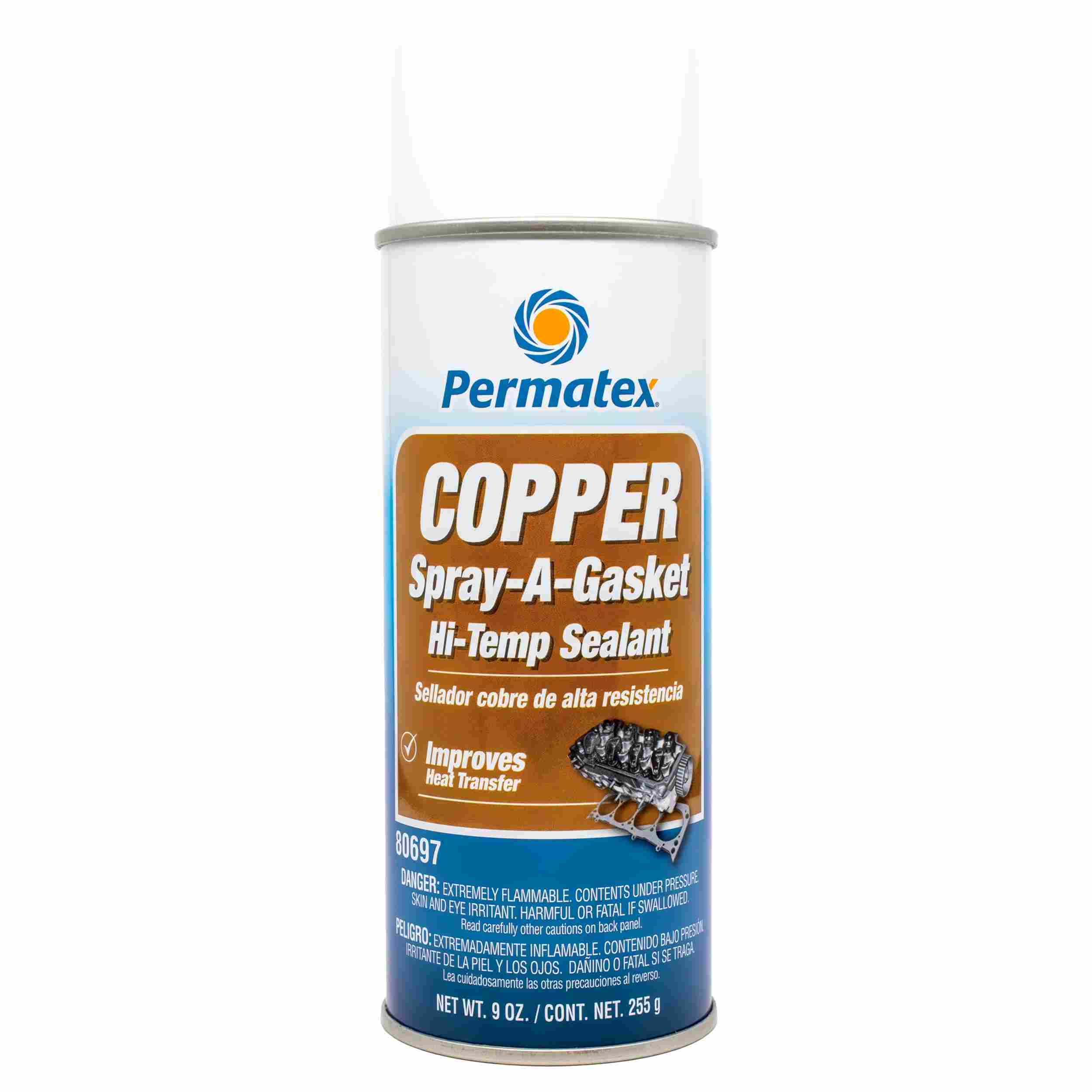 Permatex Copper SPRAY-A-GASKET Hi Temp Sealant, 12 oz aerosol can, 9