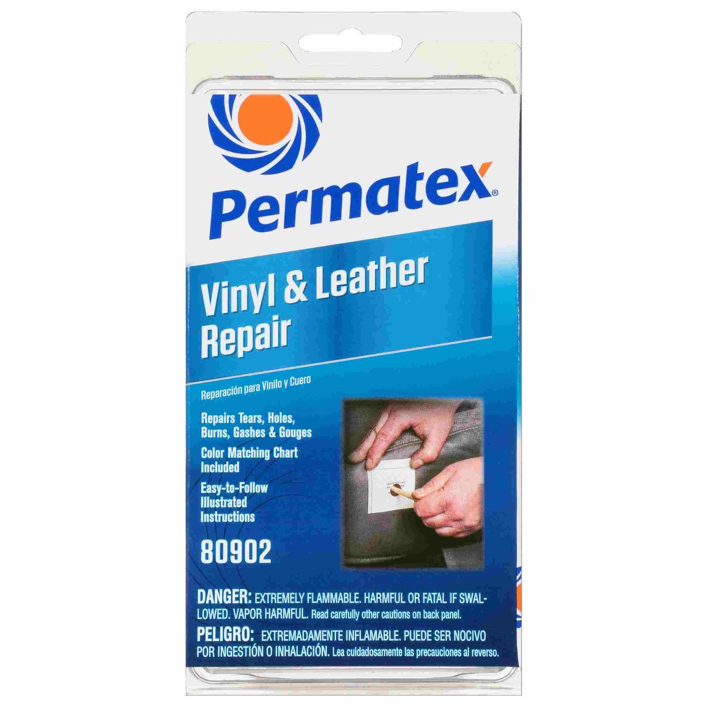Permatex Vinyl and Leather Repair Kit, clamshell kit, Each