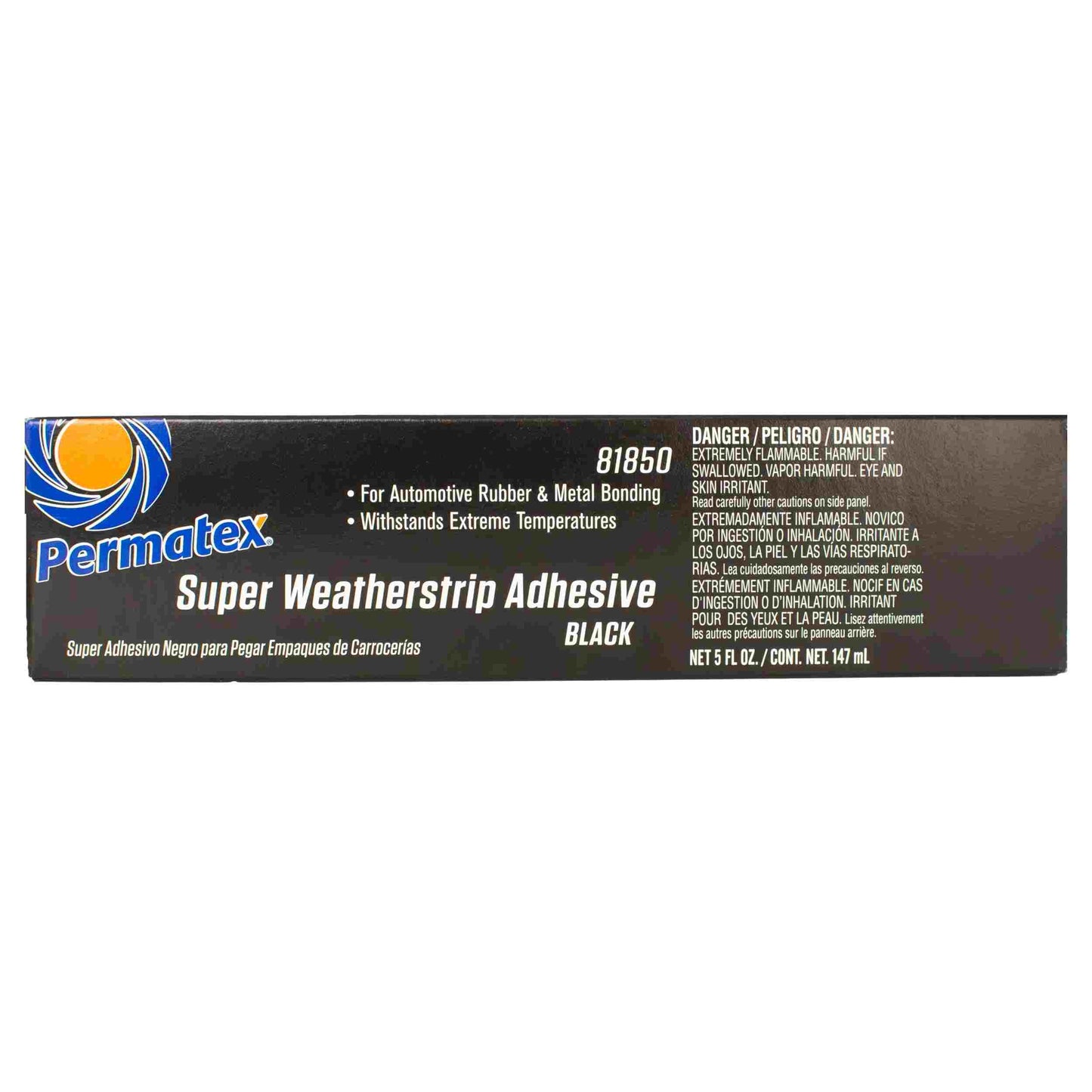 Permatex Black Weatherstrip Adhesive, 5 fl oz tube, boxed, Each