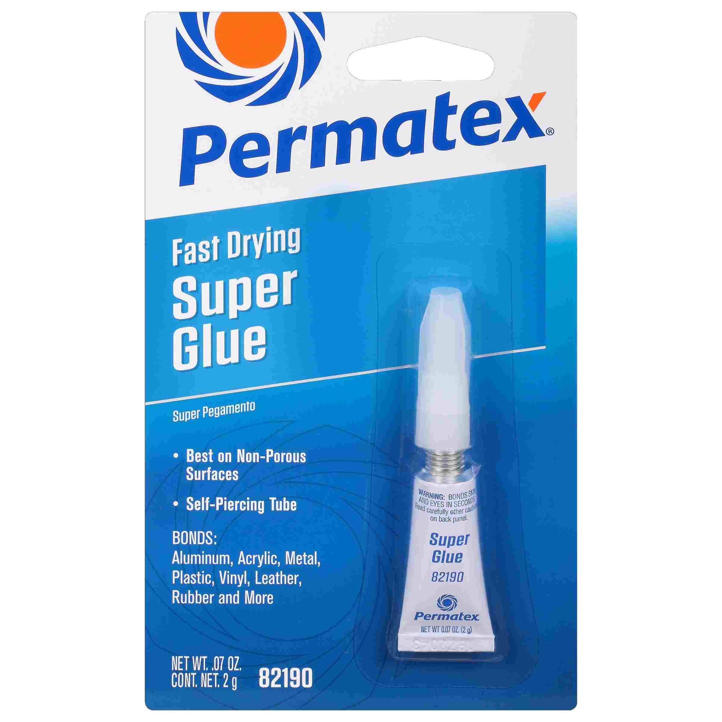 Permatex Super Glue, 2 g tube, carded, Each