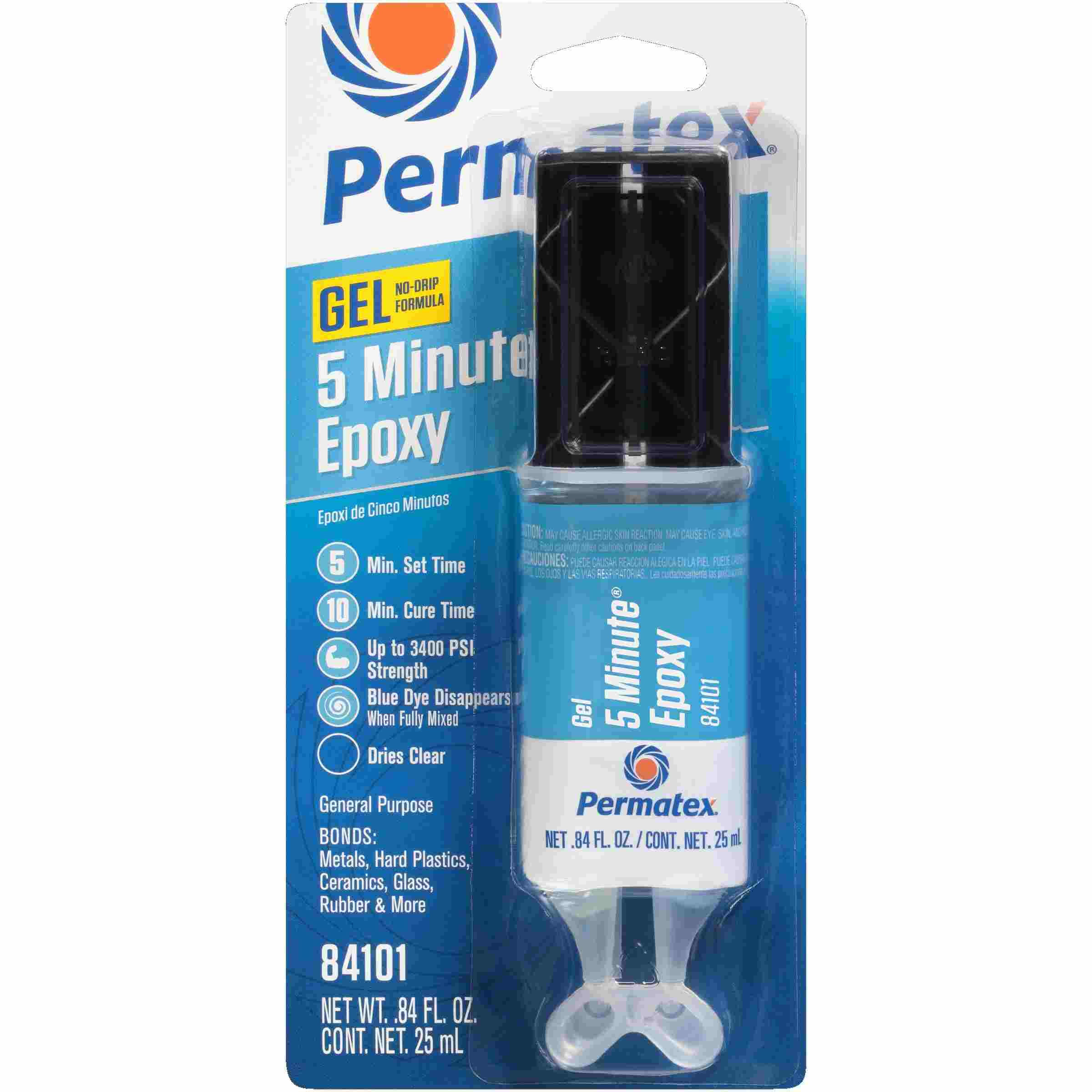 Permatex PERMAPOXY 5 Minute General Purpose Epoxy -- Clear, .84 fl oz
