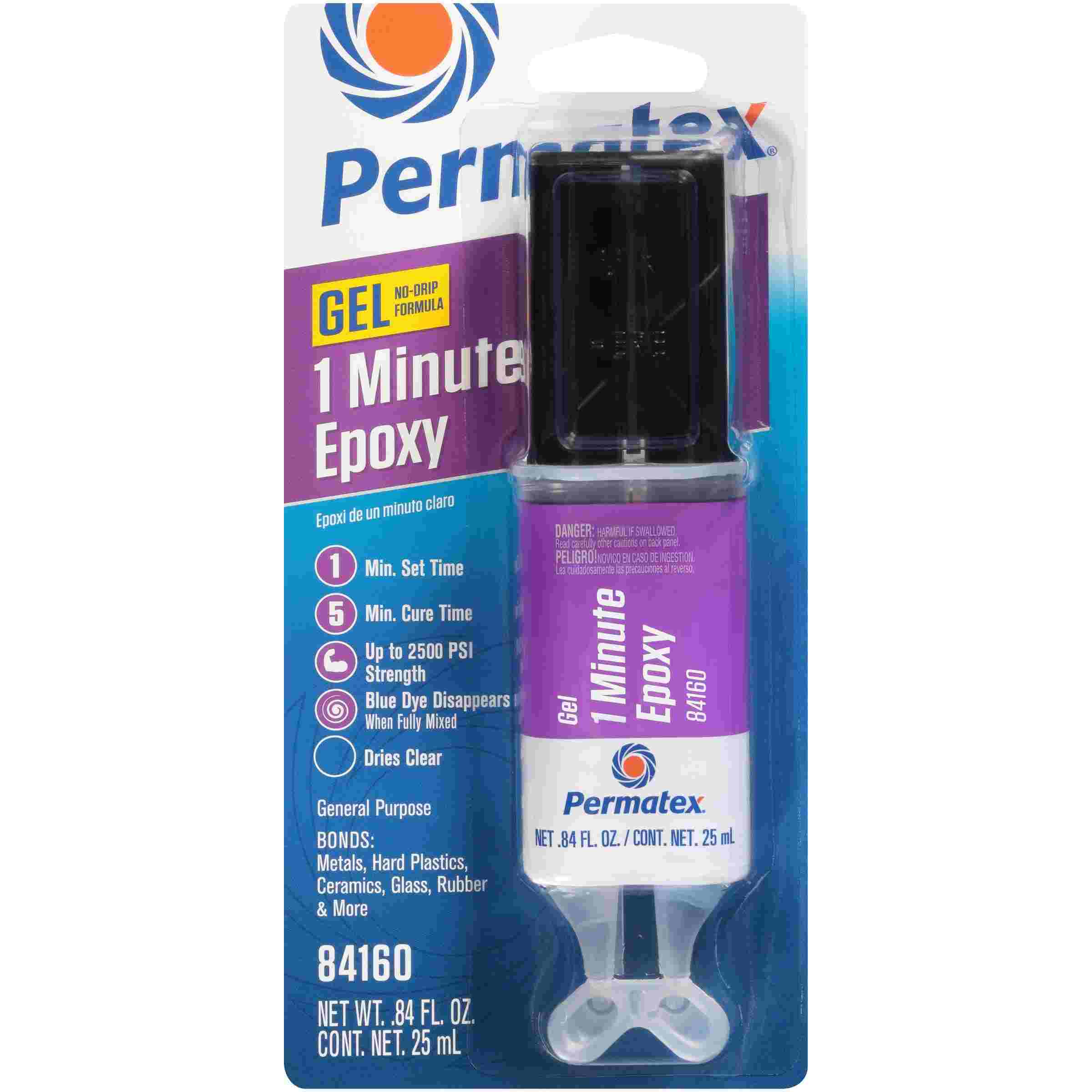 Permatex PERMAPOXY 1 Minute General Purpose Epoxy - Clear, .84 fl oz