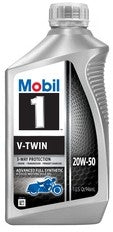 Mobil Oil V-Twin - SAE 20W-50, Full Synthetic, 1 Quart Bottle, Single