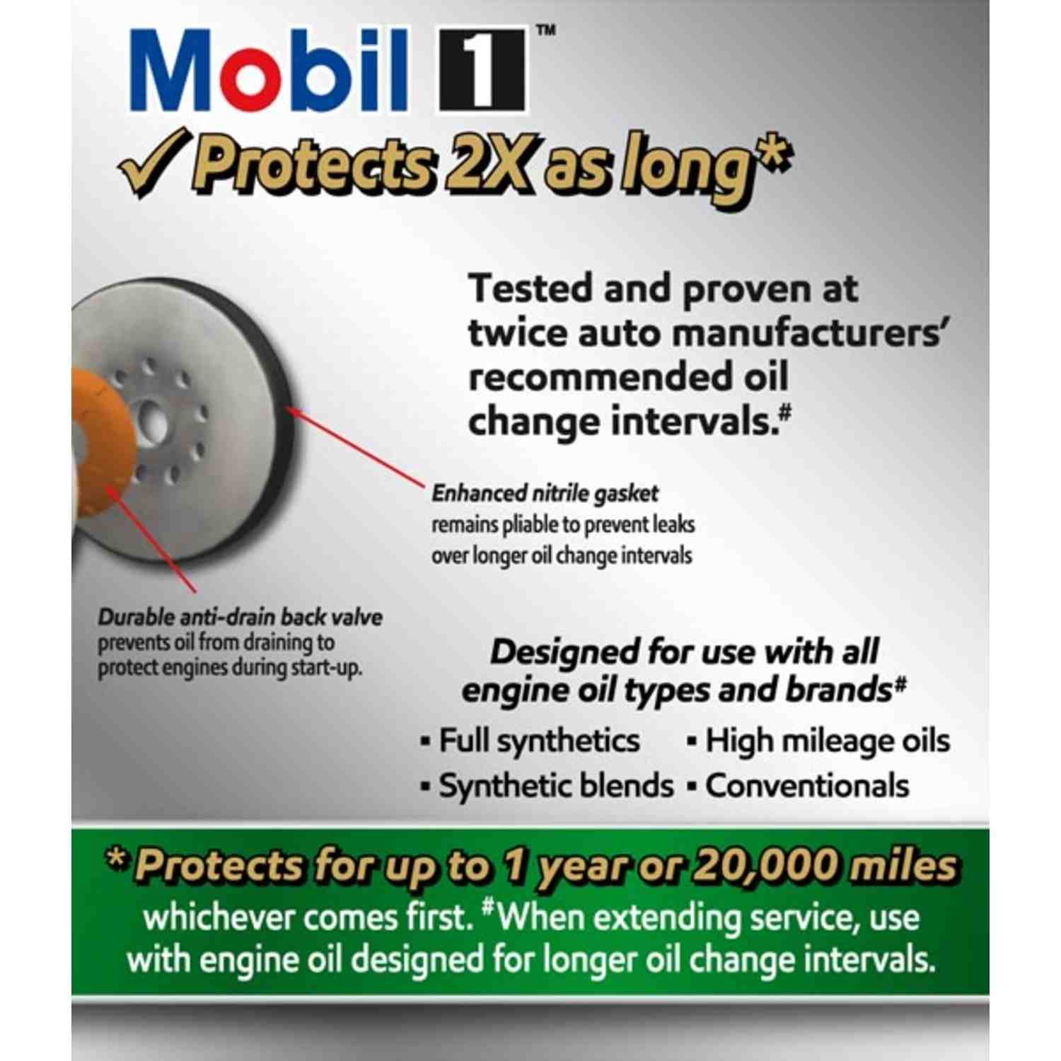 Mobil 1 Extended Perform ance Oil Filter M1-107A MOBM1-107A
