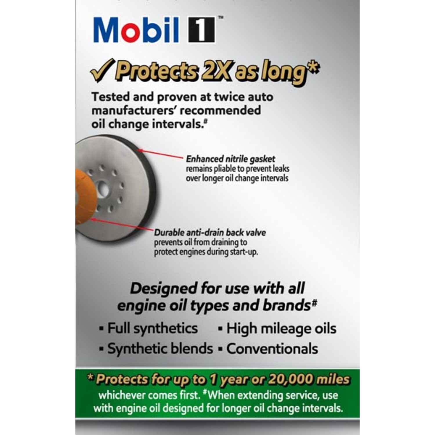 Mobil 1 Extended Perform ance Oil Filter M1-302A MOBM1-302A