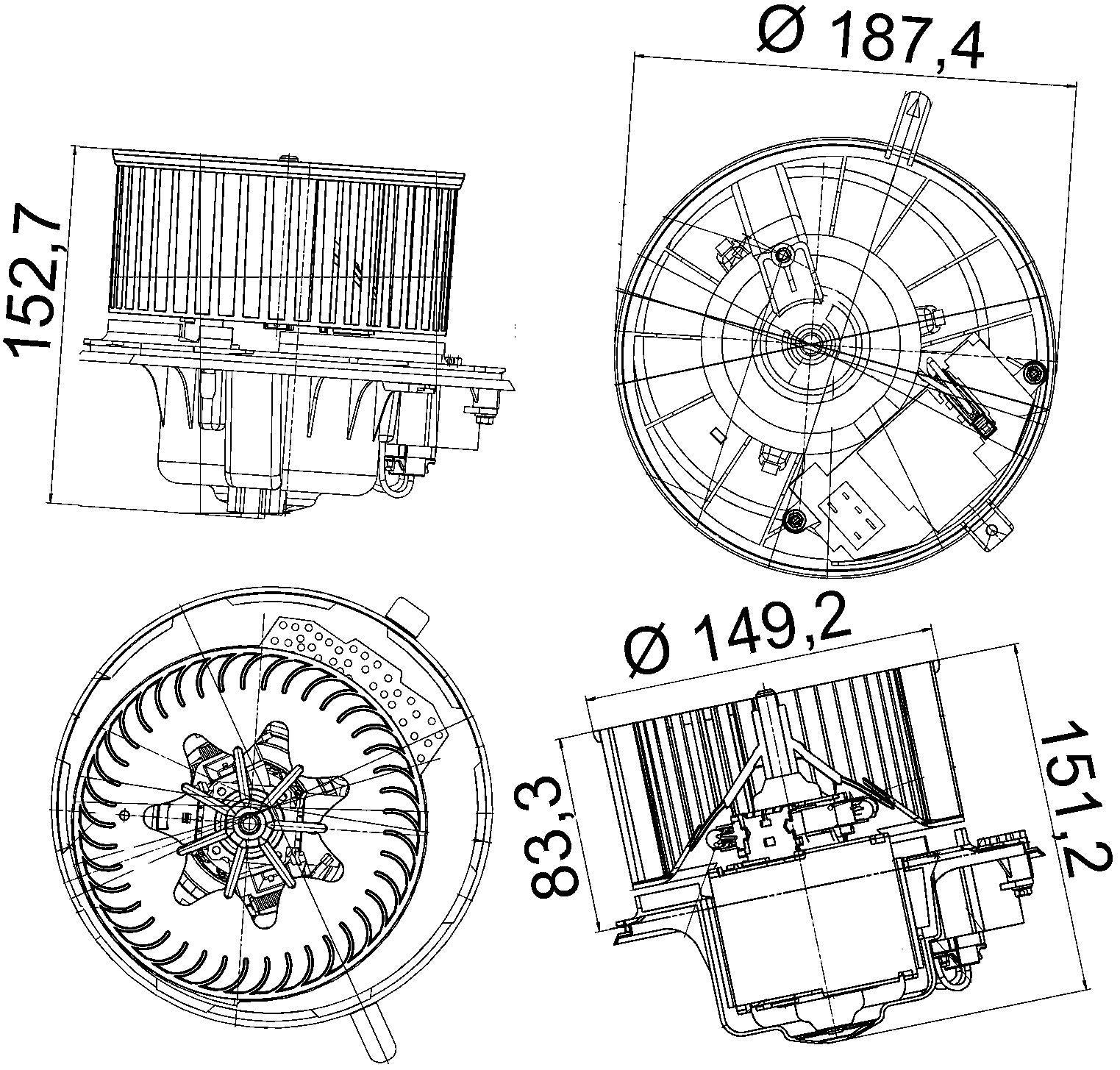 MAHLE Behr HVAC Blower Motor 351043221
