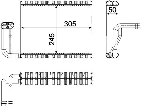 MAHLE Behr A/C Evaporator Core 351330661