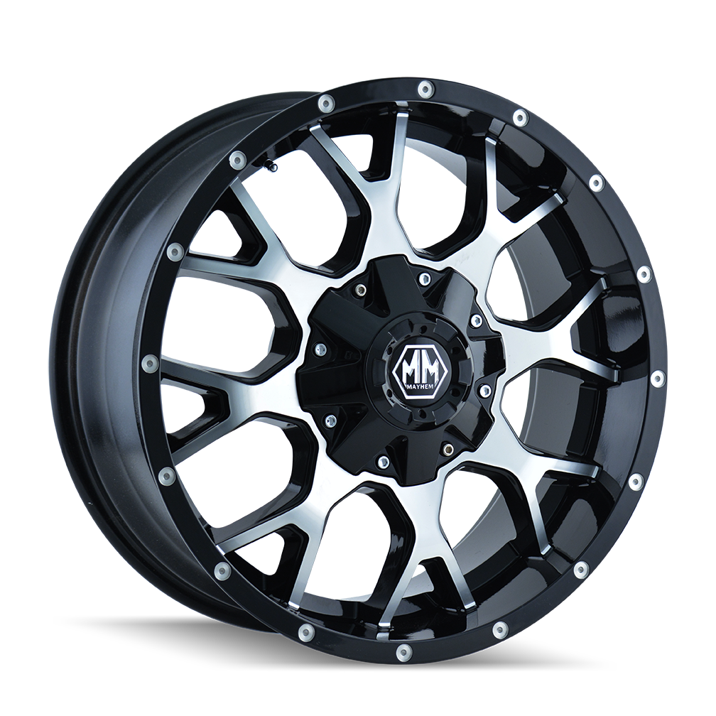 Mayhem 8015 Warrior 17x9 / 8x165.1 BP / 18mm Offset / 130.8mm Hub Gloss Black Machined Wheel 8015-7981B18