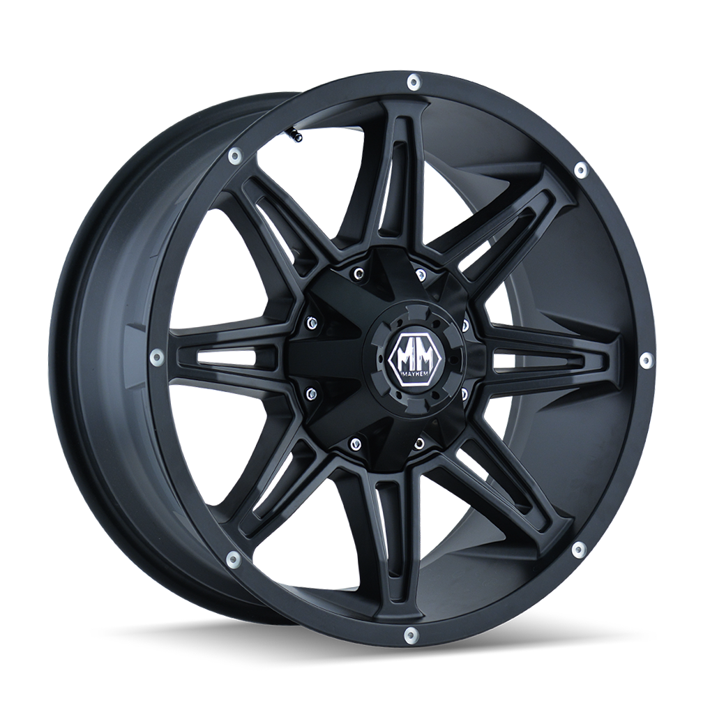 Mayhem 8090 Rampage 20x10 / 8x165.1 BP / -25mm Offset / 130.8mm Hub Matte Black Wheel 8090-2181MB