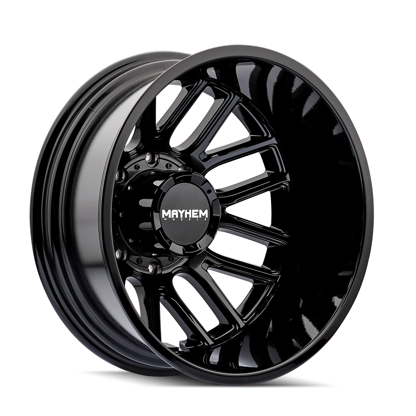 Mayhem 8107D Cogent Dually 17x6.5 / 8x165.1 BP / -142mm Offset / 121.3mm Hub Gloss Black Wheel 8107D-7681BR