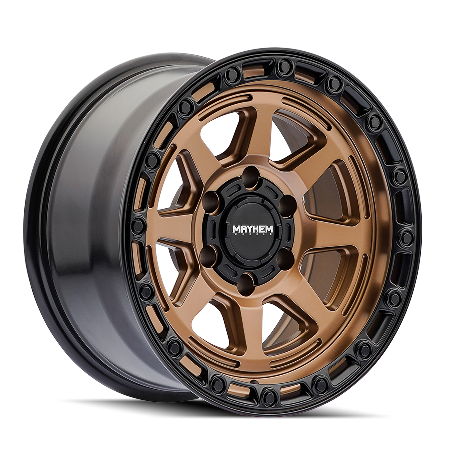 Mayhem 8306 Ridgeline 17x8.5 / 6x135 BP / -6mm Offset / 87.1mm Hub Satin Bronze/Black Lip Wheel 8306-7836BZ