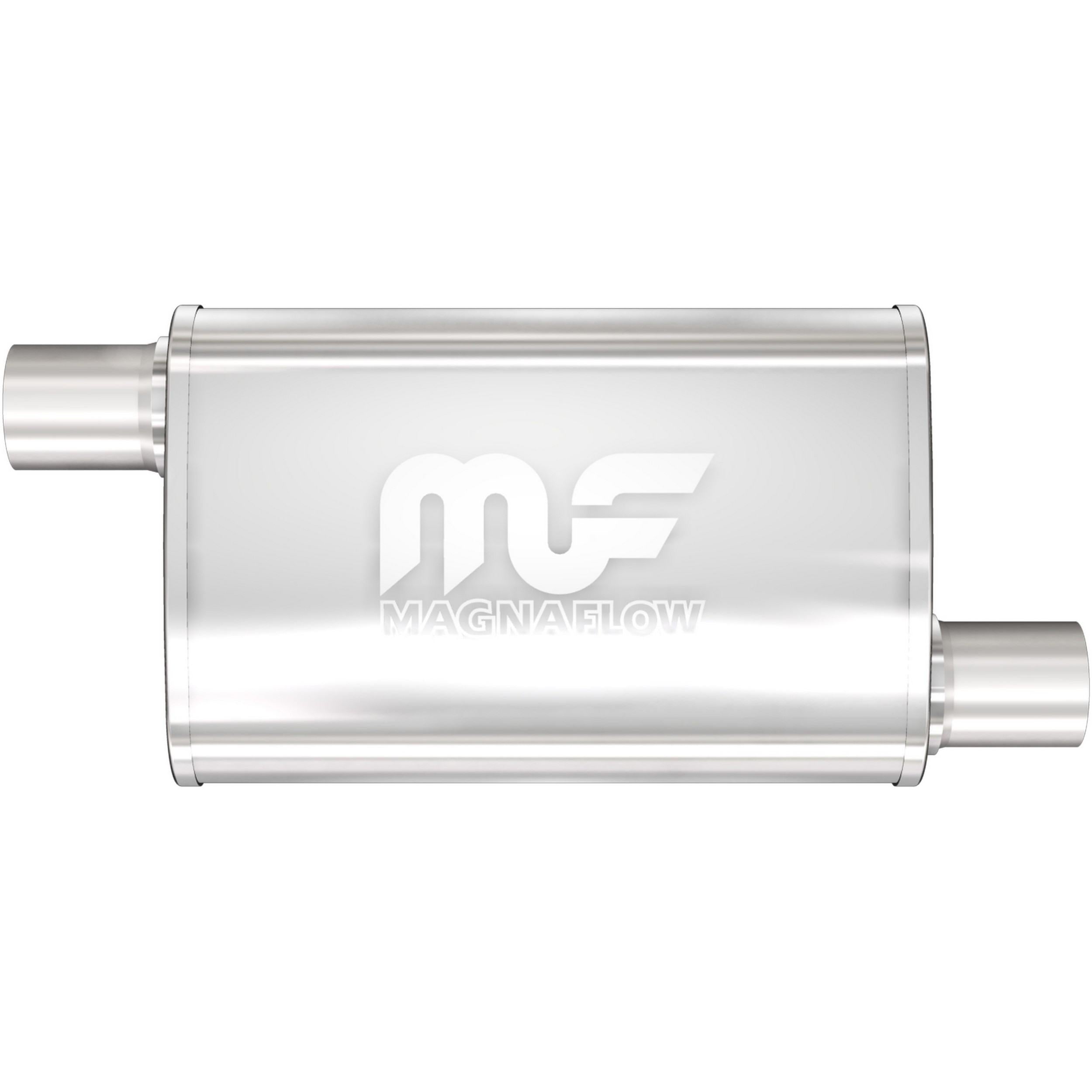 MagnaFlow Exhaust Products Stainless Muffler 2.25in. Offset In/Out MAG11235