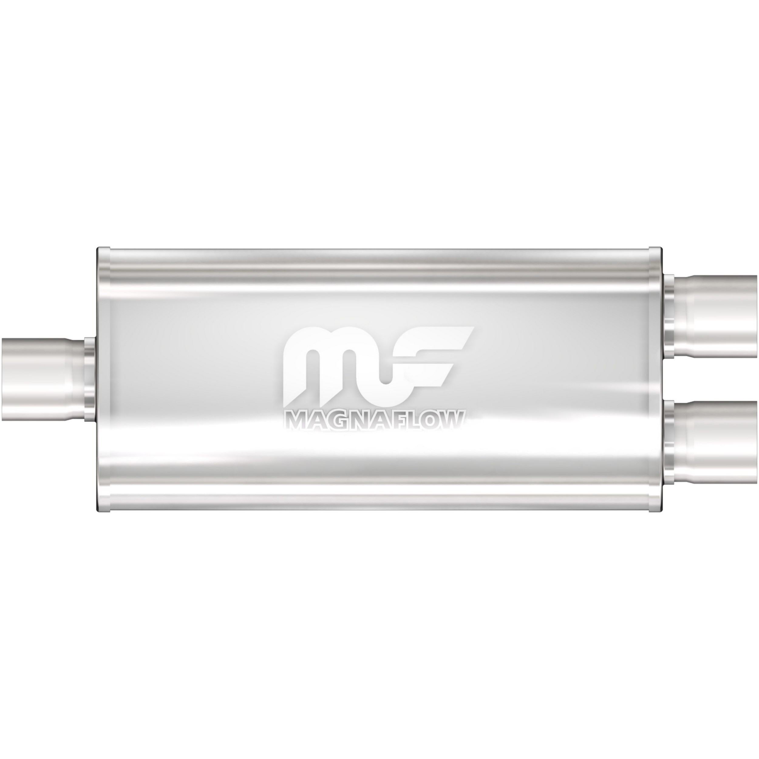 MagnaFlow Exhaust Products Stainless Muffler 3in Inlet/Dual 2.5in Out MAG12198