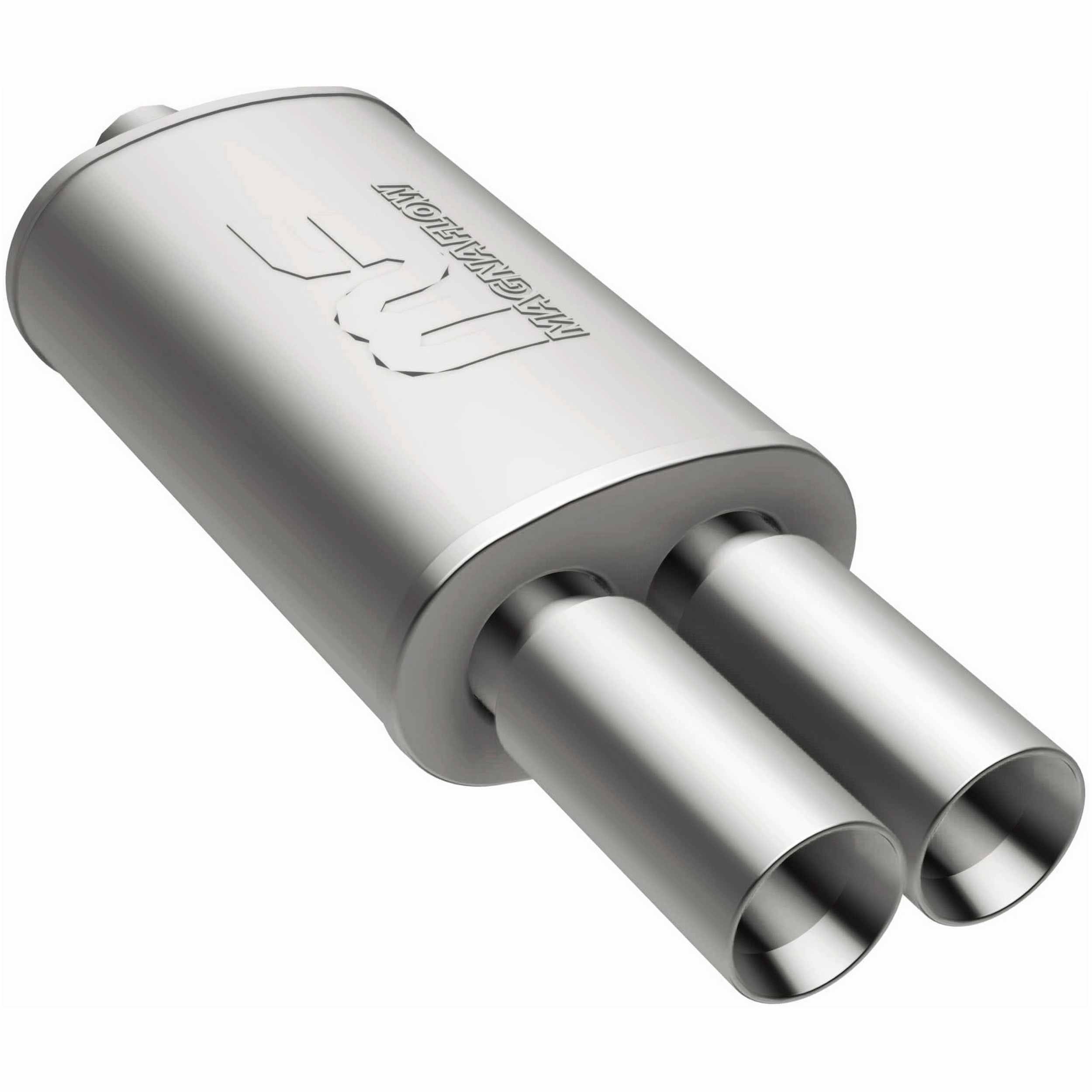 MagnaFlow Exhaust Products Stainless Muffler 2.25in In / Dual 3in Tips Out MAG14815