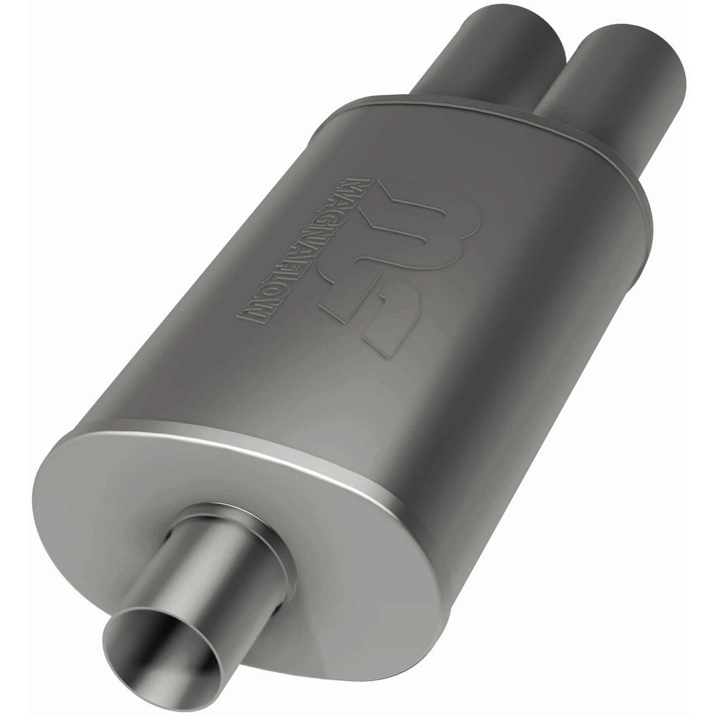 MagnaFlow Exhaust Products Stainless Muffler 2.25in In / Dual 3in Tips Out MAG14815