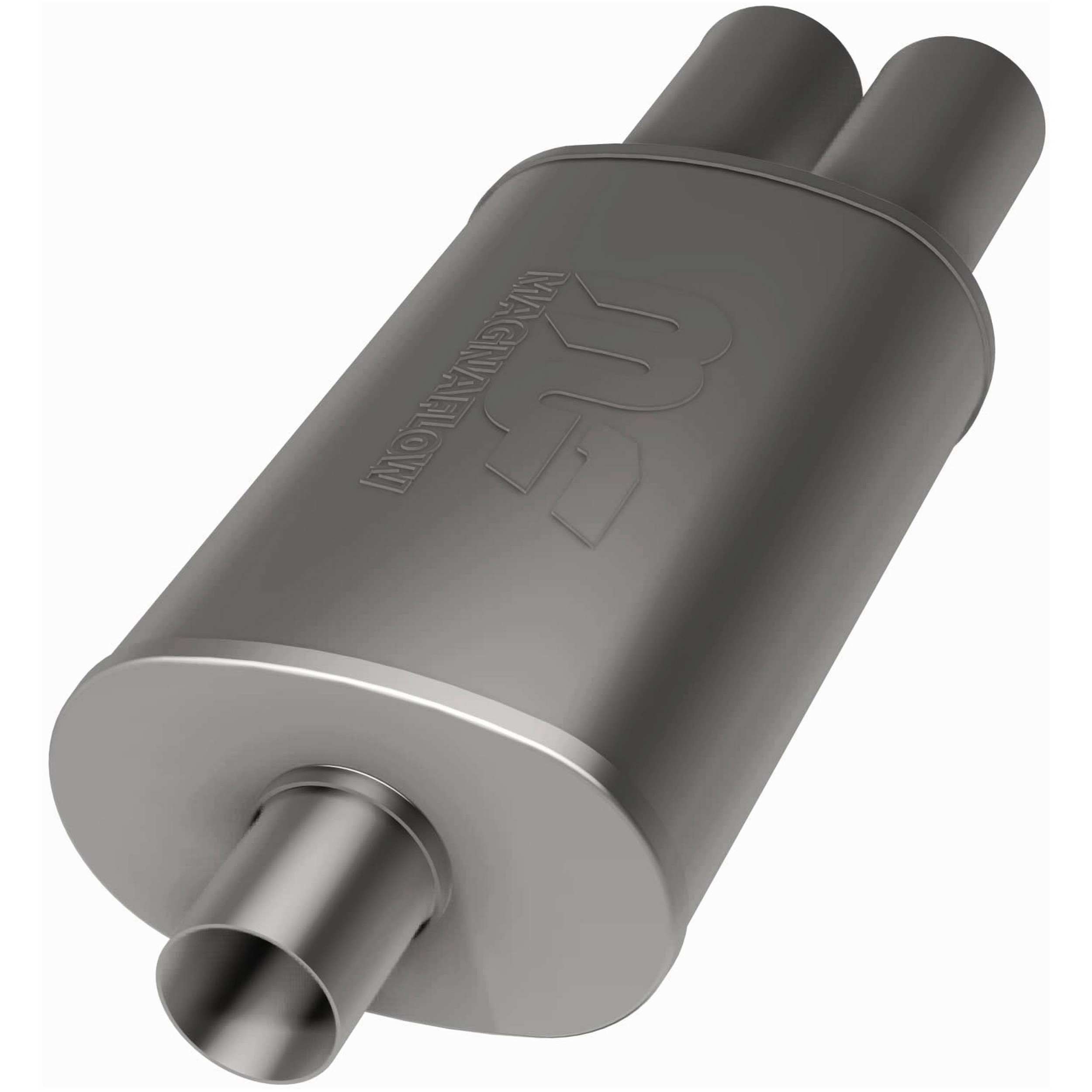 MagnaFlow Exhaust Products Stainless Muffler 2.25in In / Dual 3in Tips Out MAG14815