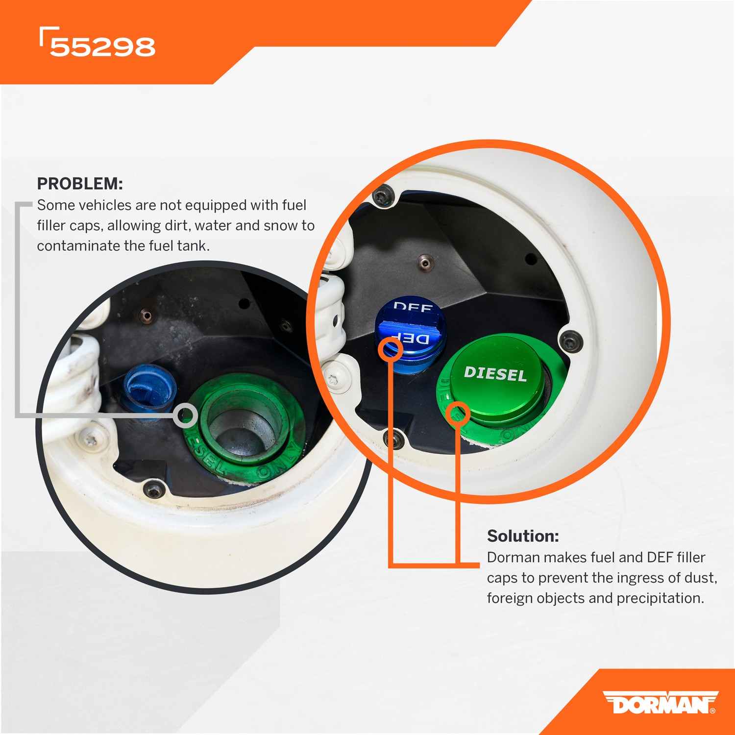 Dorman - HELP FUEL FILLER NECK COVER 55298