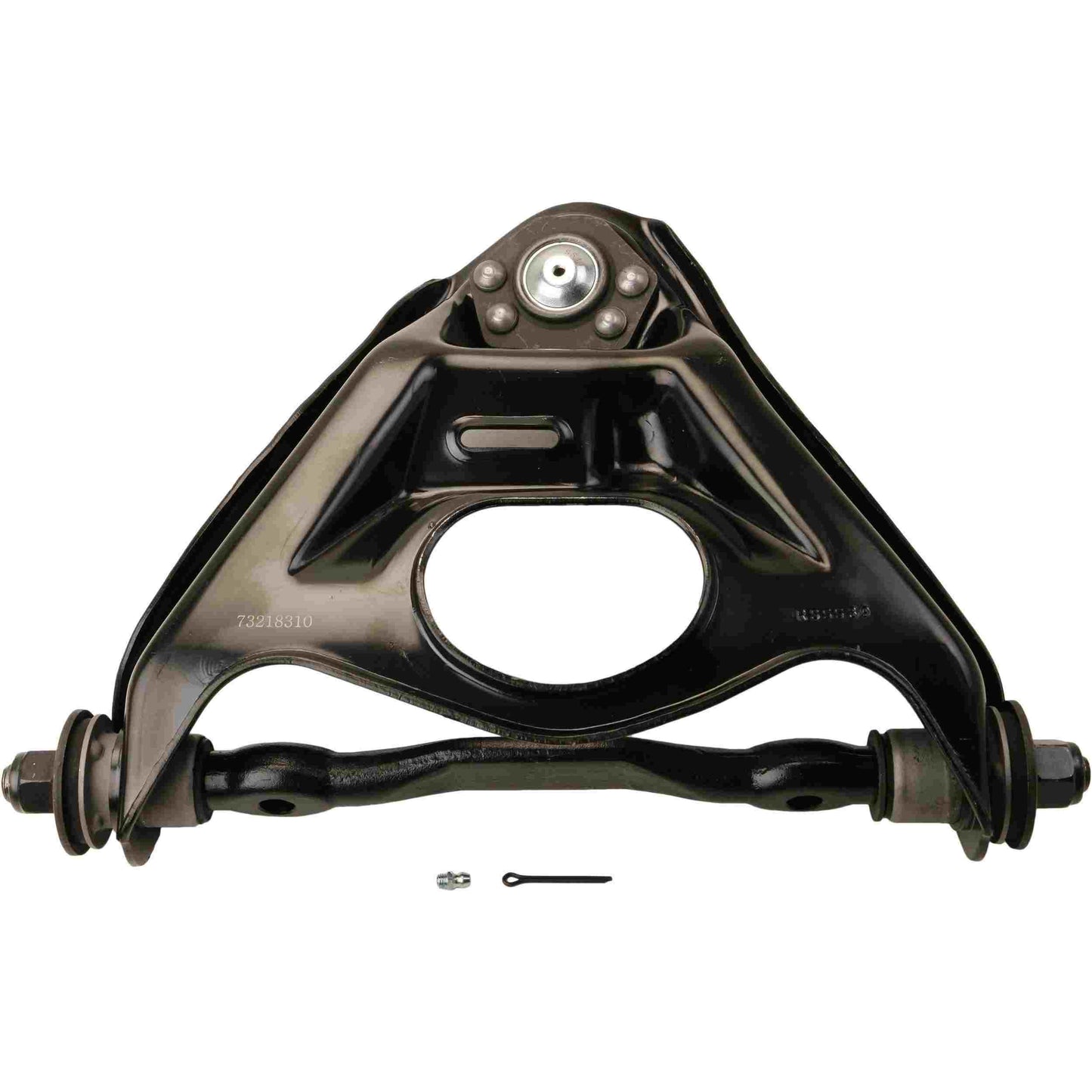 Moog Control Arm and Ball Joint Assembly:Front Upper,Steel,Black