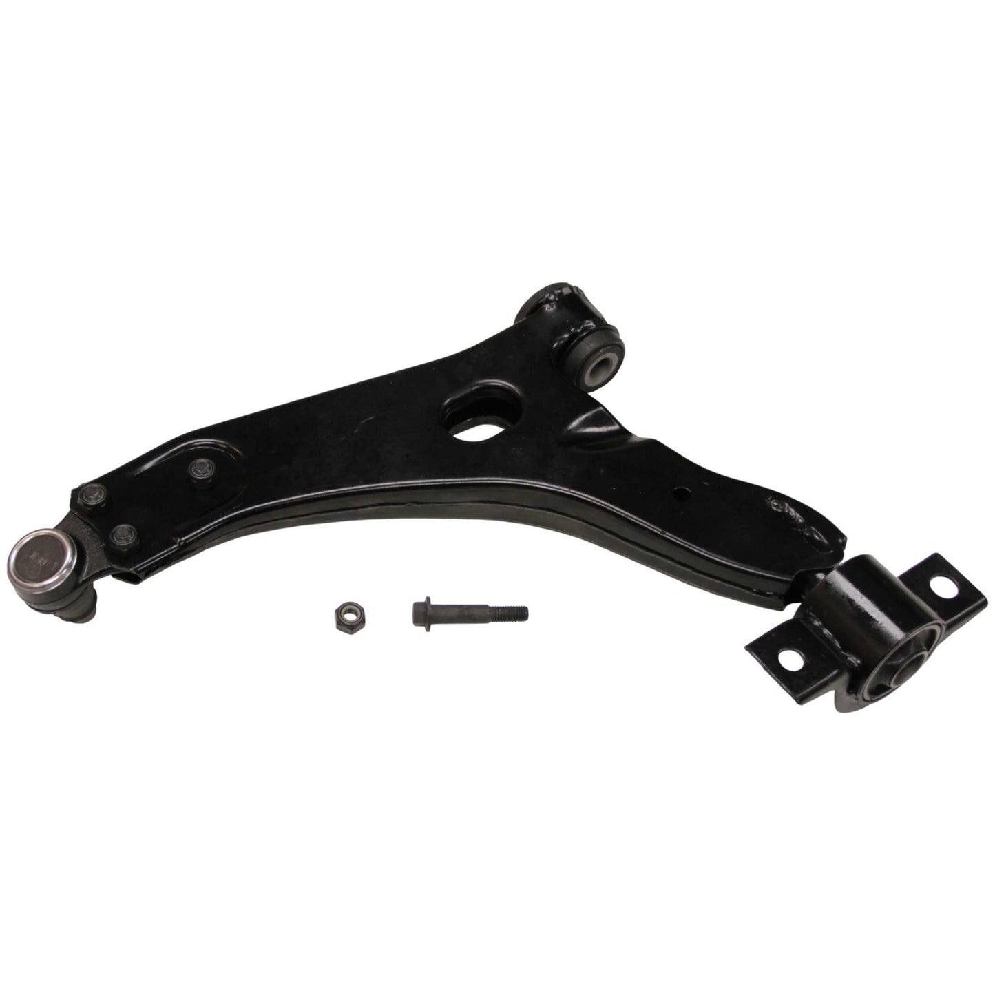Moog Control Arm and Ball Joint Assembly:Front Lower, Passenger Side, Black