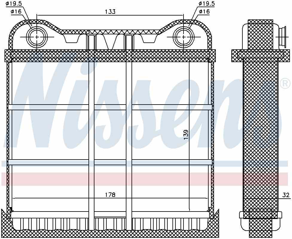 Nissens HVAC Heater Core 70225