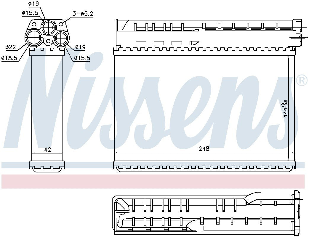 Nissens HVAC Heater Core 70512