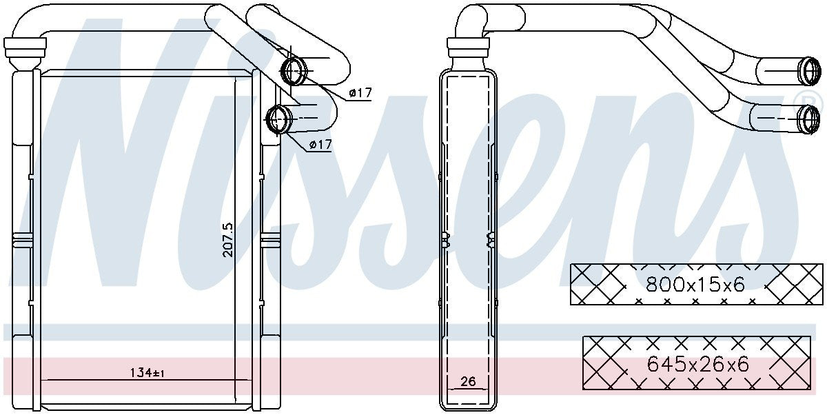 Nissens HVAC Heater Core 707093