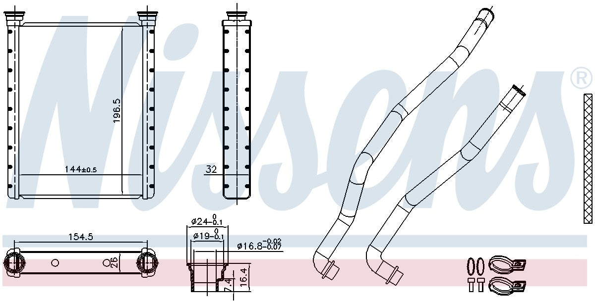 Nissens HVAC Heater Core 707198