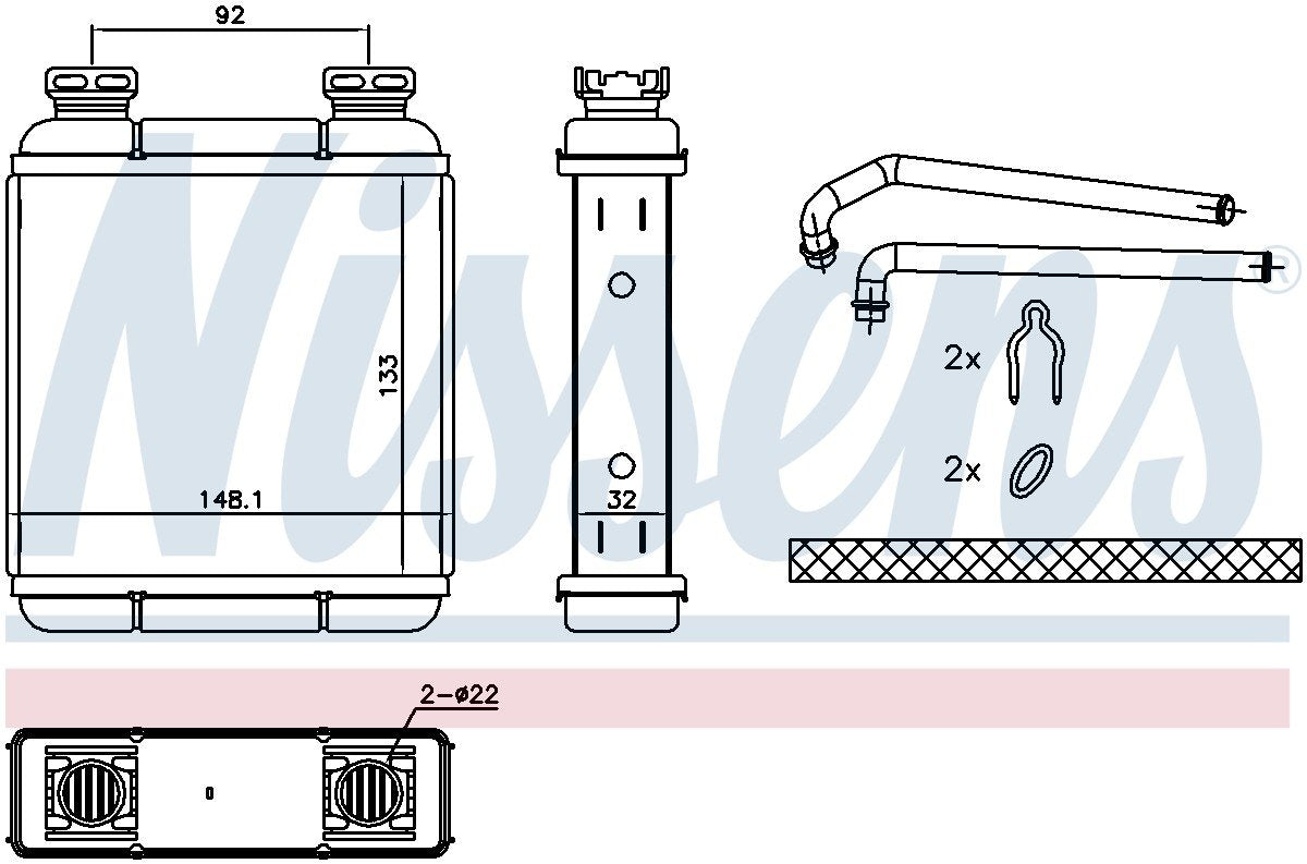 Nissens HVAC Heater Core 72072