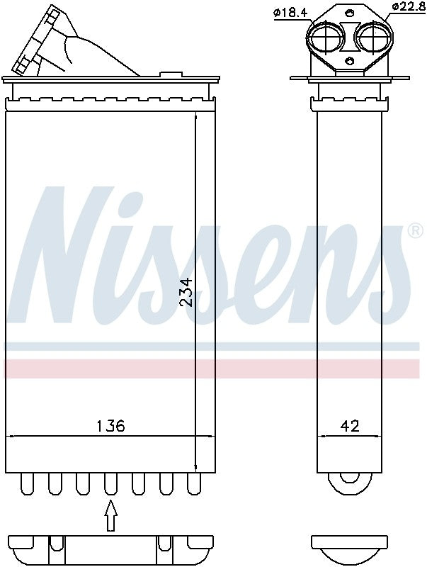 Nissens HVAC Heater Core 72655