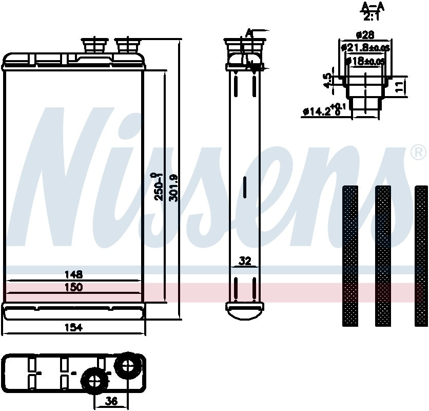 Nissens HVAC Heater Core 727210