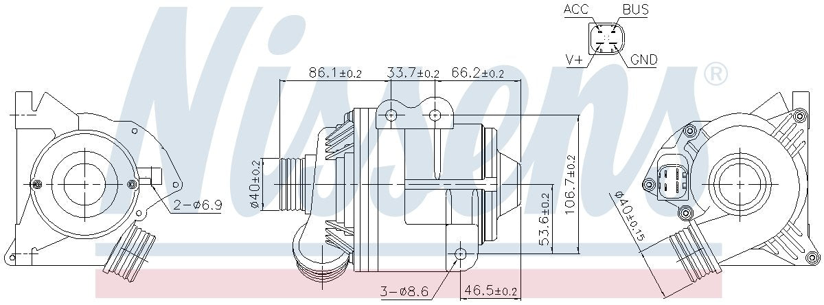 Nissens Engine Auxiliary Water Pump 831075