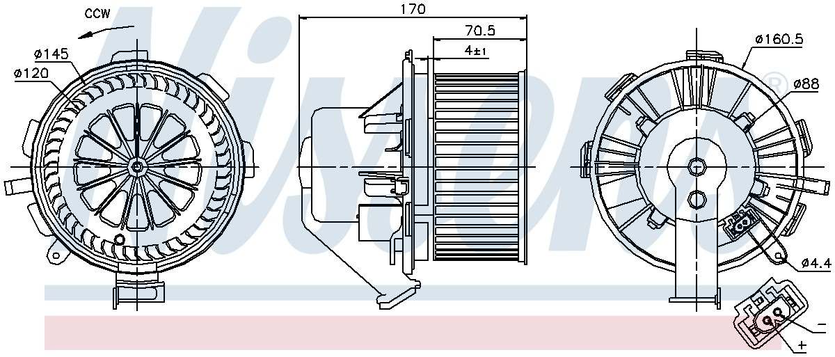 Nissens HVAC Blower Motor Assembly 87105