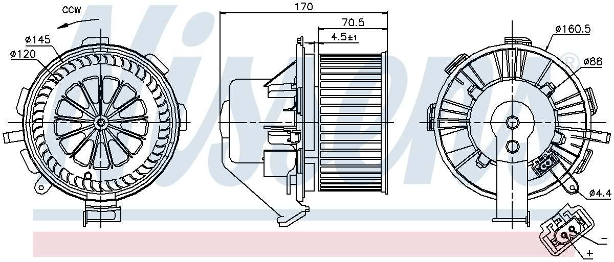 Nissens HVAC Blower Motor Assembly 87106