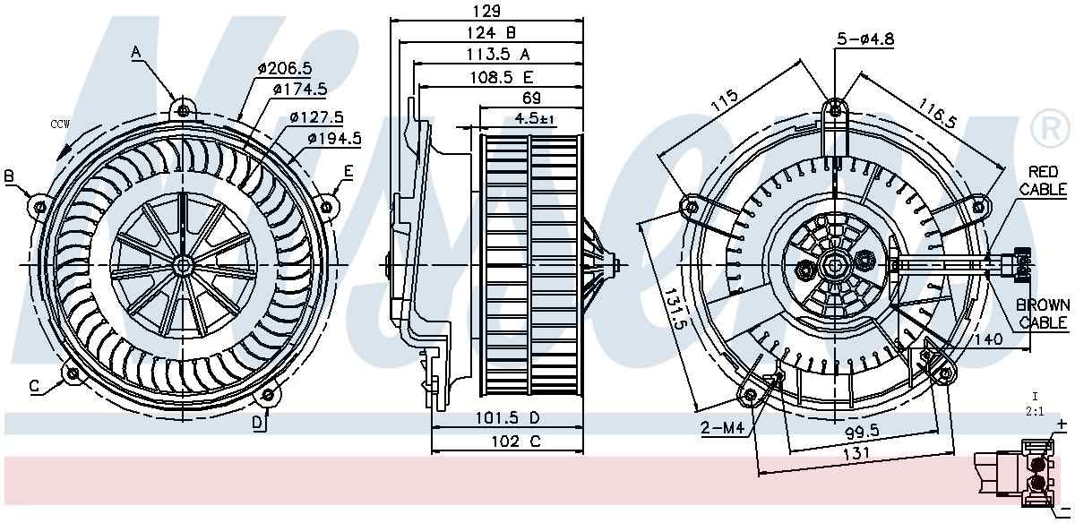 Nissens HVAC Blower Motor Assembly 87119