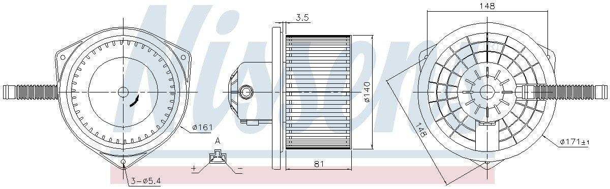 Nissens HVAC Blower Motor Assembly 87142